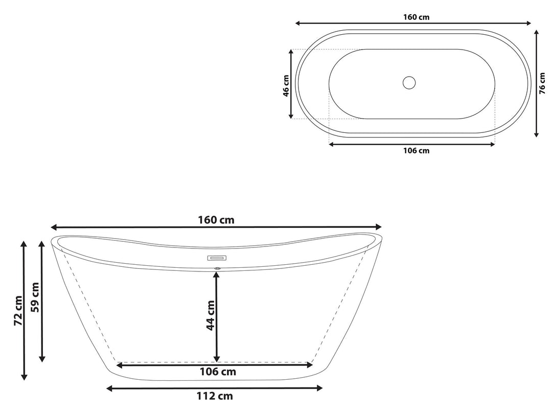 Freestanding Bath 1600 x 760 mm Red Antigua