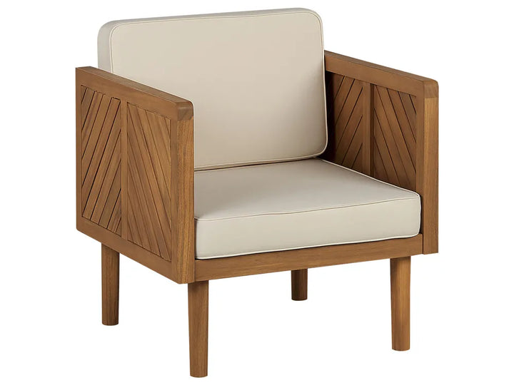 Bistro Set with Cushion Acacia Wood Brown Lea
