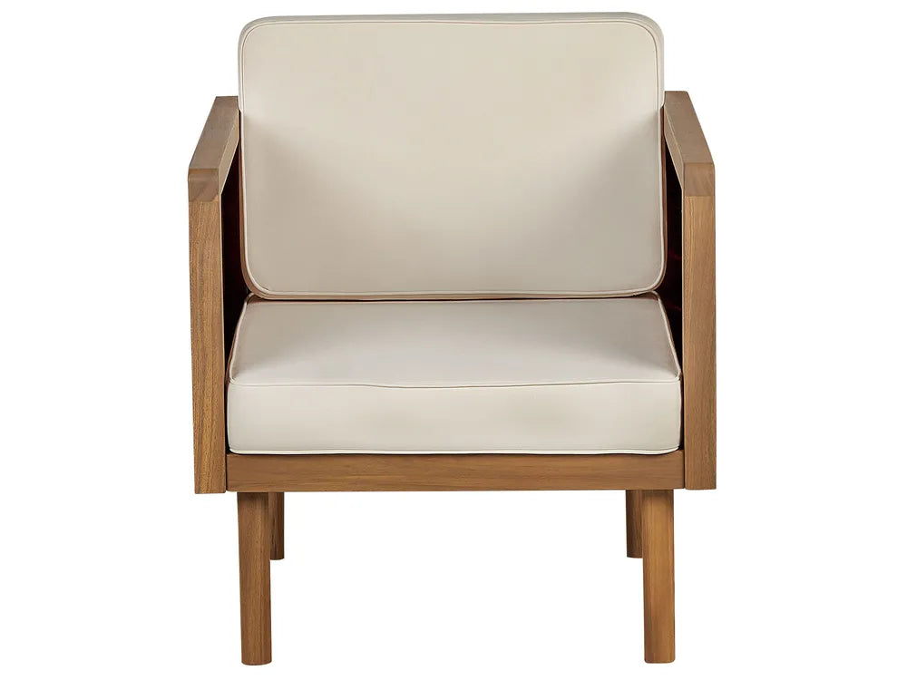 Bistro Set with Cushion Acacia Wood Brown Lea