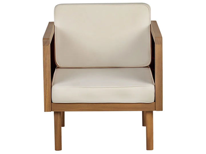Bistro Set with Cushion Acacia Wood Brown Lea
