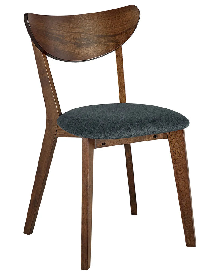Set of 2 Dining Chairs Wood Dark Brown/ Grey Kaula