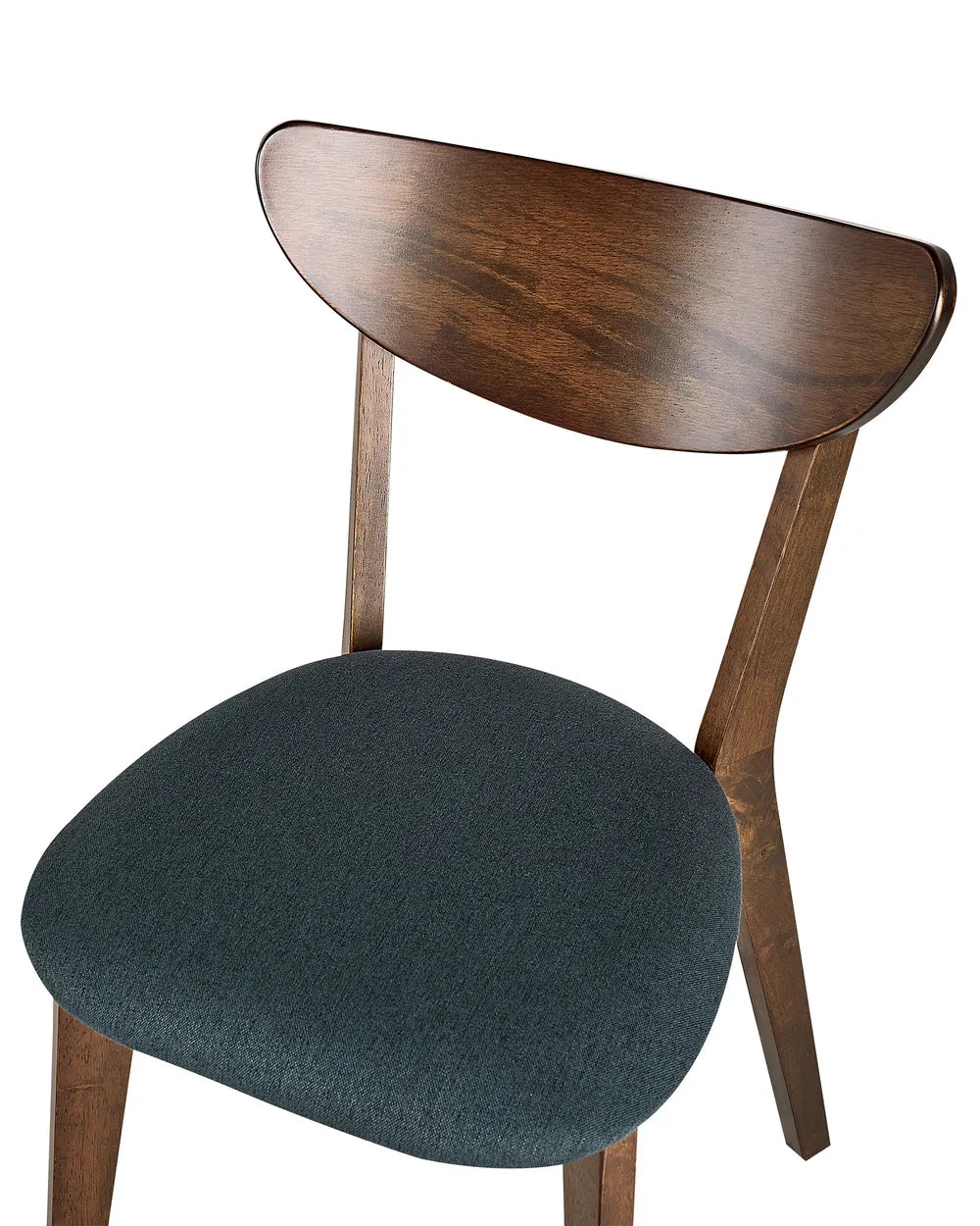Set of 2 Dining Chairs Wood Dark Brown/ Grey Kaula
