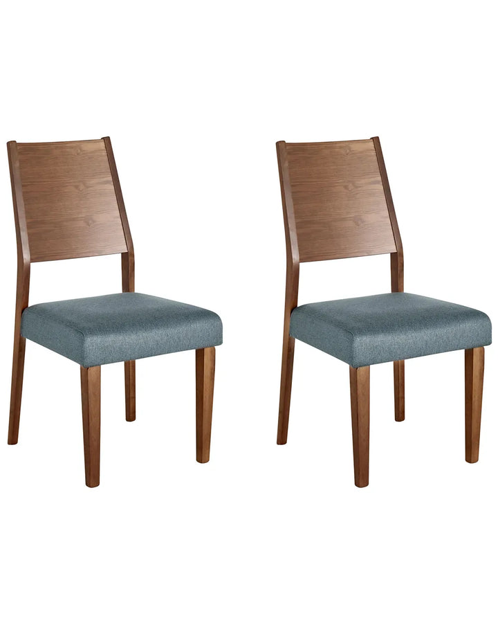 Set of 2 Dining Chairs Wood Grey Zee