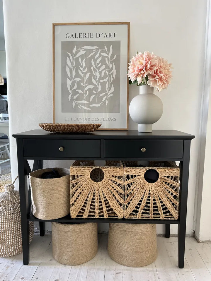 Multifunctional Console Table Black Timeless Design Olvaria