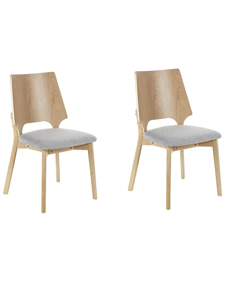 Set of 2 Dining Chairs Light Brown Dolene