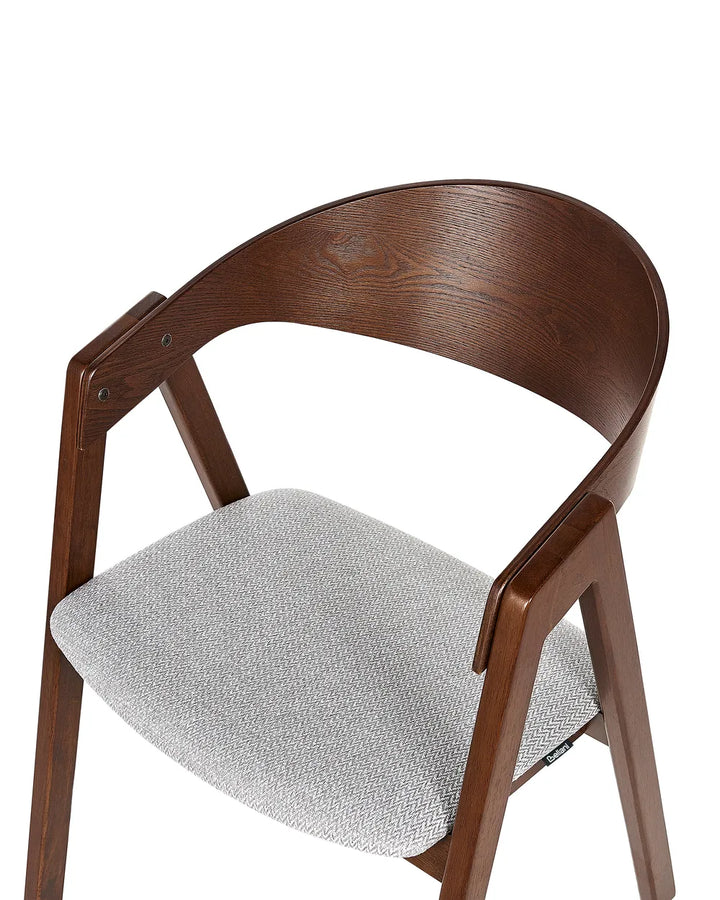 Set of 2 Dining Chairs Wood Light Grey Bill