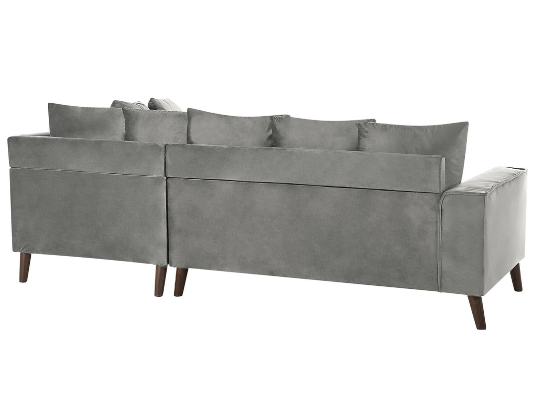 Grena Left Hand Velvet Corner Sofa Grey