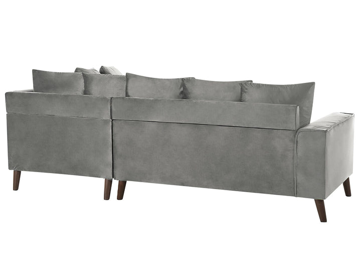 Grena Left Hand Velvet Corner Sofa Grey