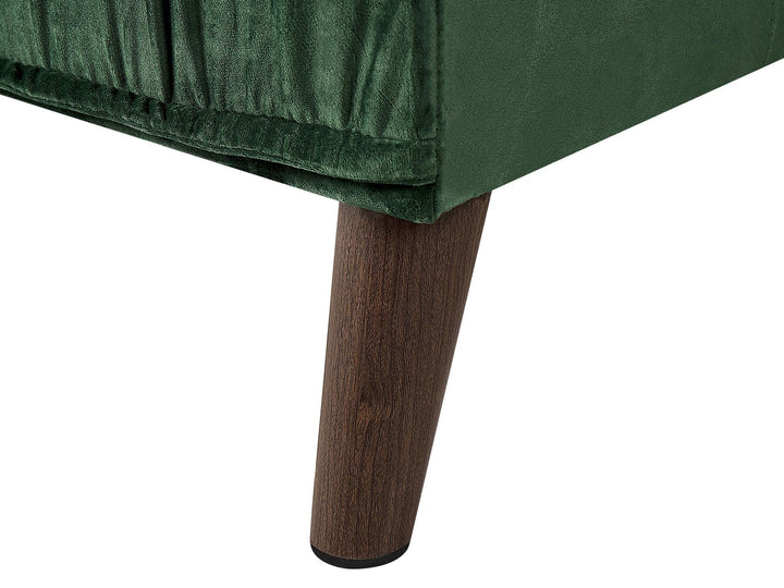 Grena Left Hand Velvet Corner Sofa Green