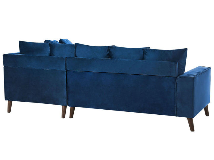Grena Left Hand Velvet Corner Sofa Blue
