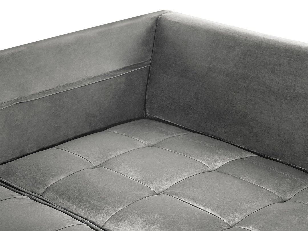 Grena Left Hand Velvet Corner Sofa Grey