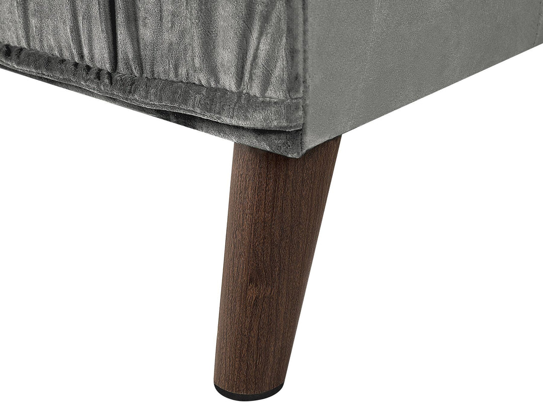 Grena Left Hand Velvet Corner Sofa Grey