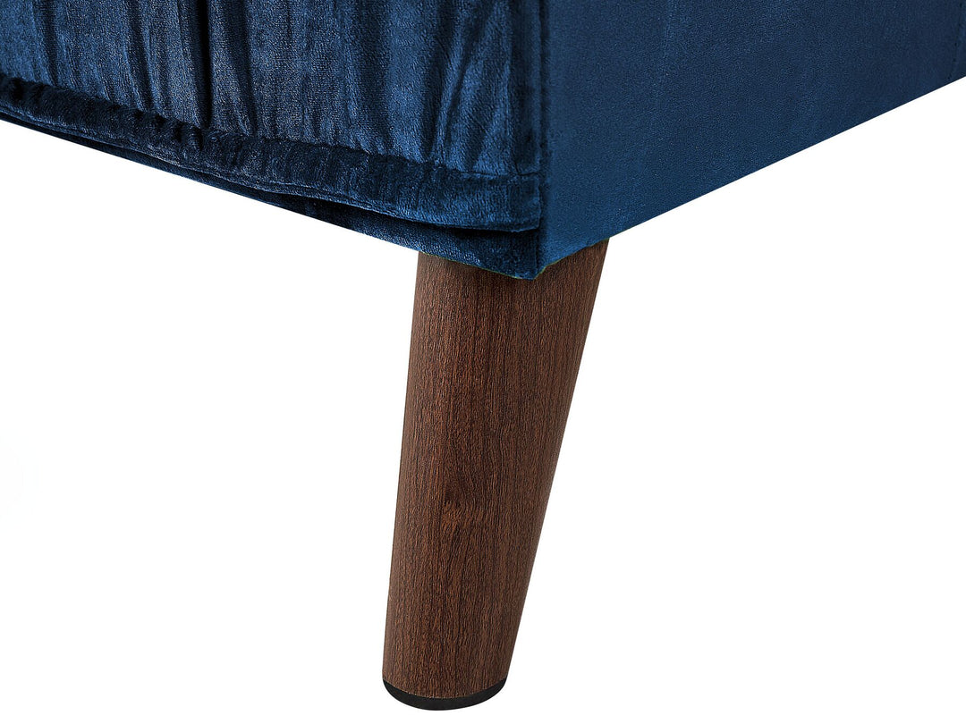 Grena Left Hand Velvet Corner Sofa Blue