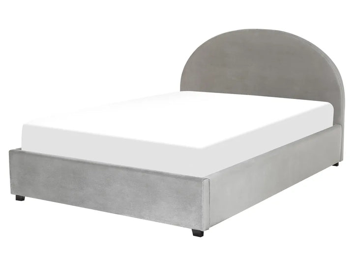 Ottoman Bed Velvet 160 x 200 cm (EU King Size) Light Grey Strandy
