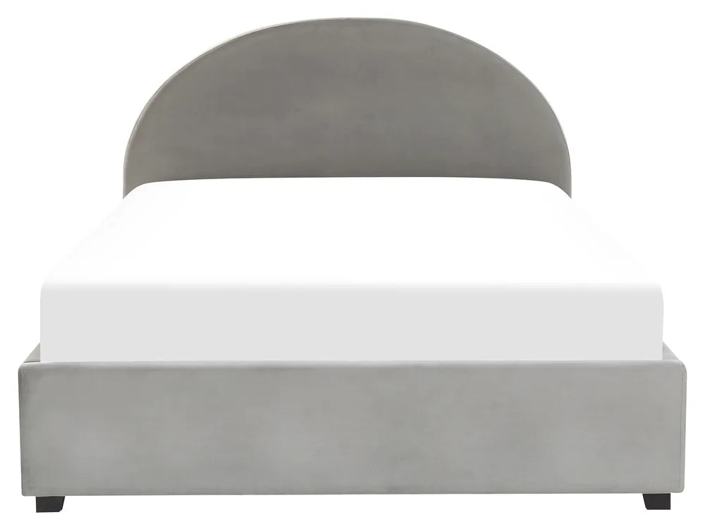 Ottoman Bed Velvet 160 x 200 cm (EU King Size) Light Grey Strandy