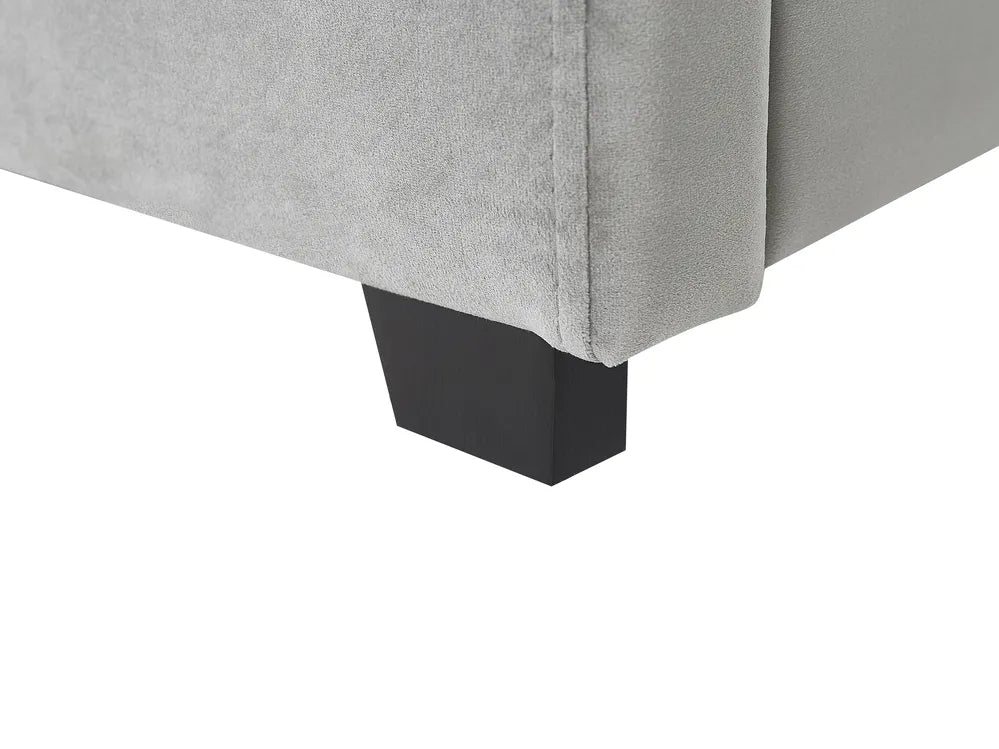 Ottoman Bed Velvet 160 x 200 cm (EU King Size) Light Grey Strandy