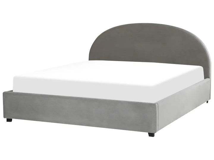 Ottoman Bed Velvet 180 x 200 cm (EU Super King) Light Grey Strandy