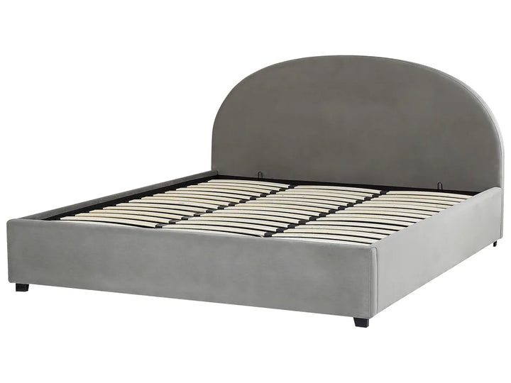Ottoman Bed Velvet 180 x 200 cm (EU Super King) Light Grey Strandy
