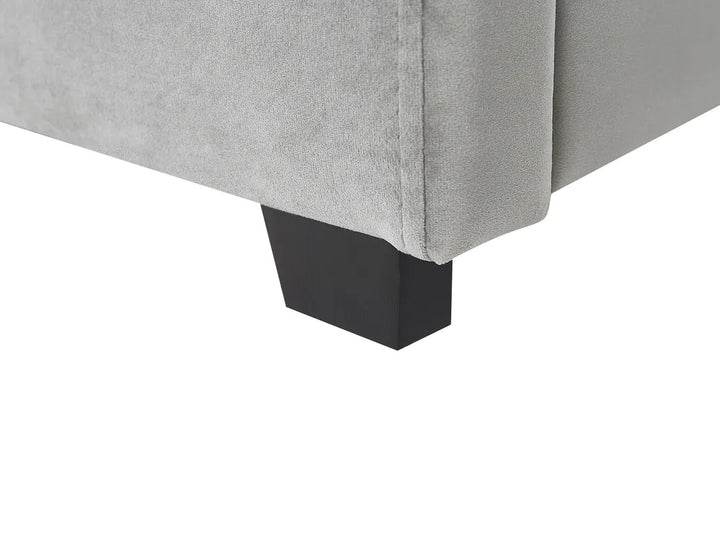 Ottoman Bed Velvet 180 x 200 cm (EU Super King) Light Grey Strandy