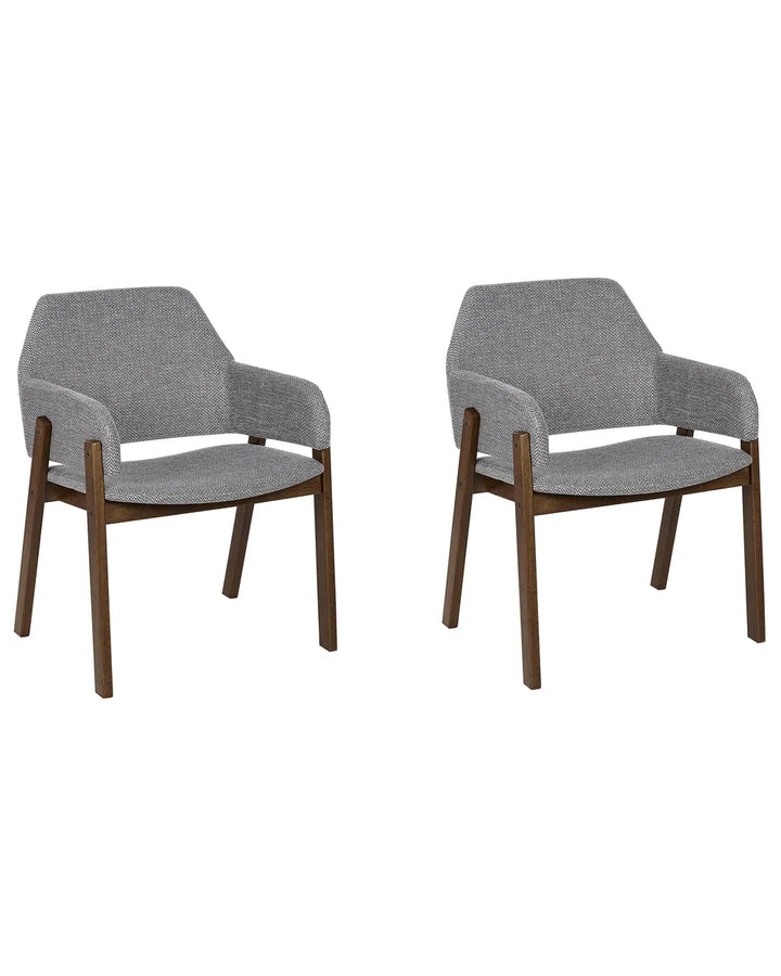 Set of 2 Dining Chairs Fabric Grey Missy