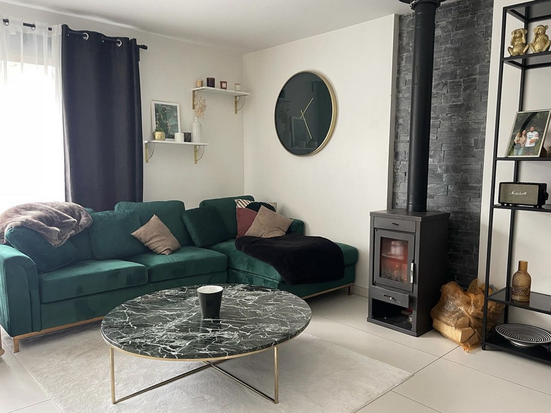 Oslo Left Hand Velvet Corner Sofa Emerald Green