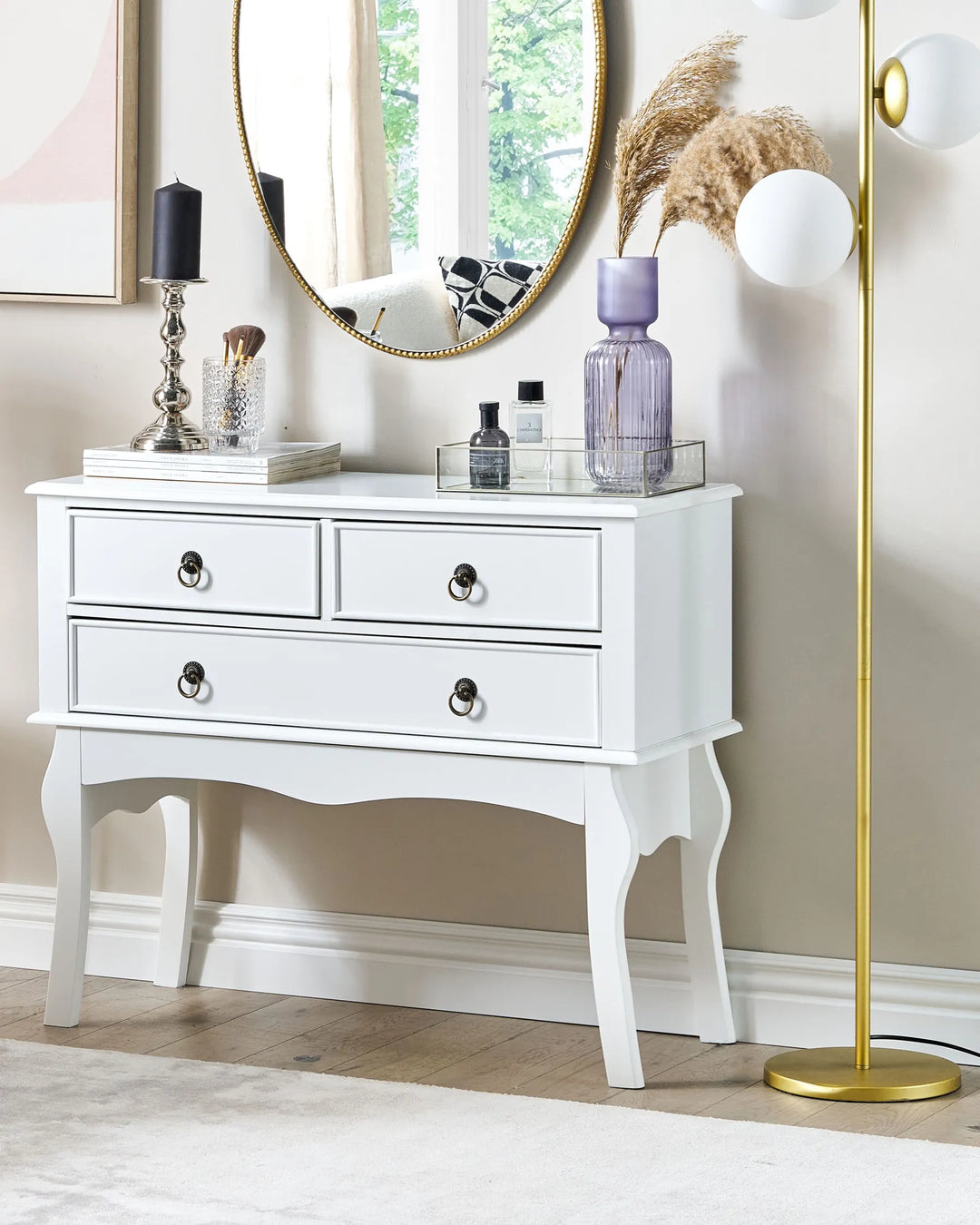 Console Table White Timeless Design Wenlo