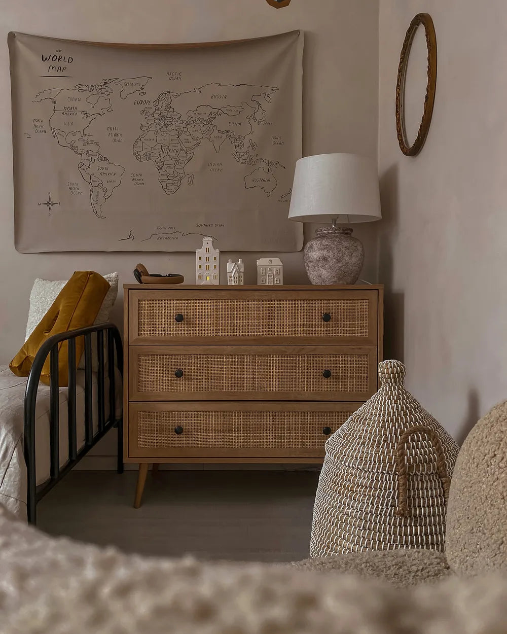 3 Drawer Chest Light Brown Functional and Capacious Ravello