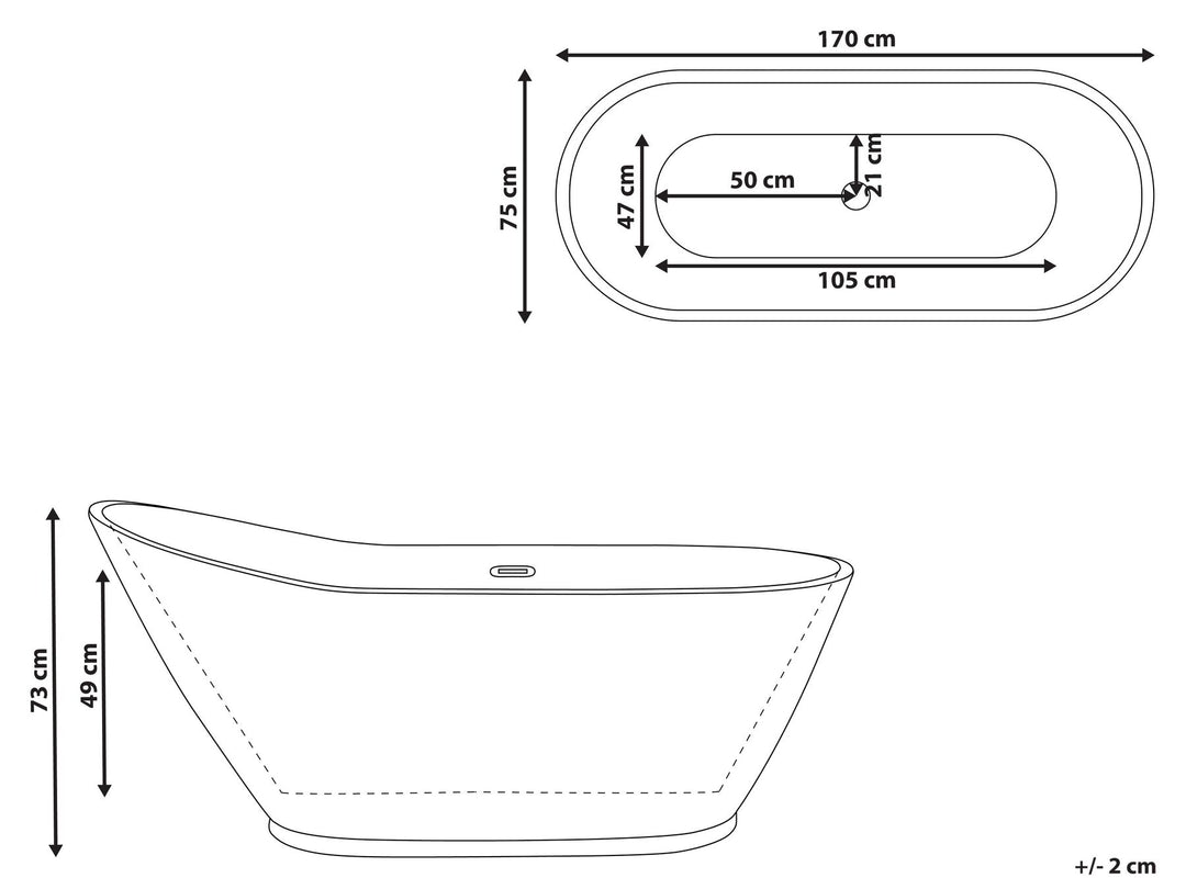 Freestanding Bath 1700 x 780 mm White Mingo