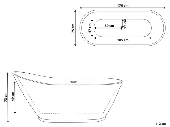 Freestanding Bath 1700 x 780 mm White Mingo
