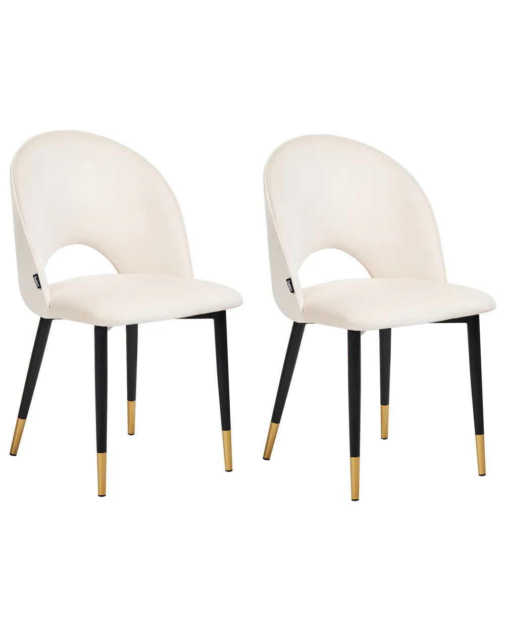 Set of 2 Dining Chairs Velvet Light Beige Olivia