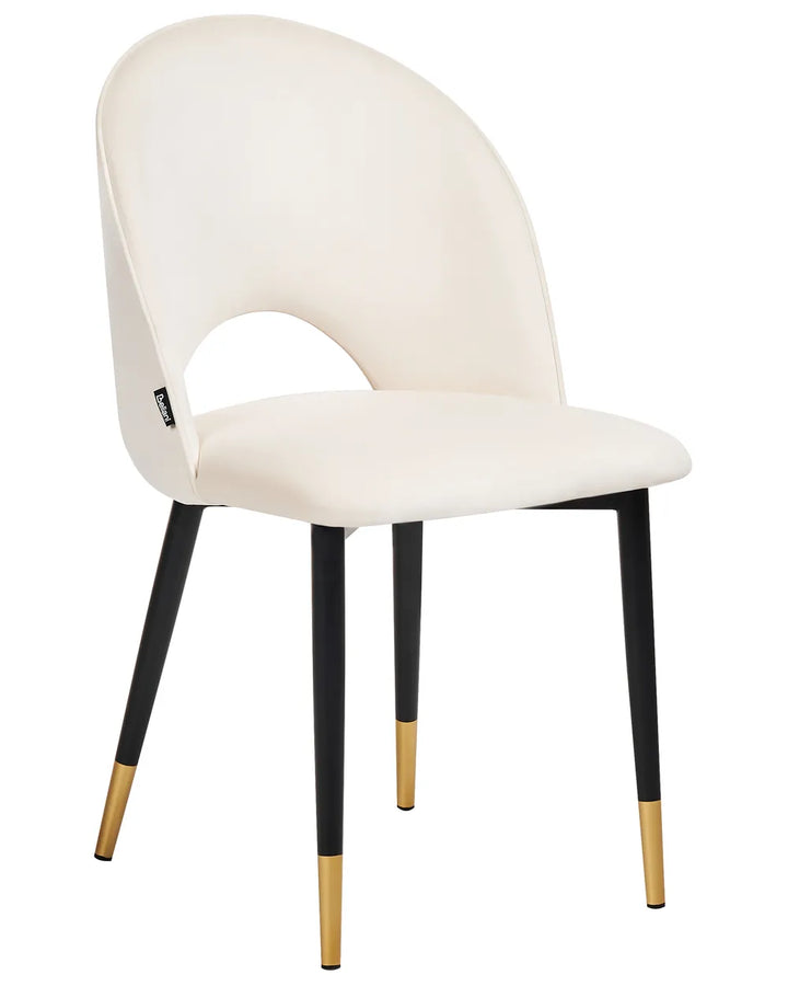 Set of 2 Dining Chairs Velvet Light Beige Olivia