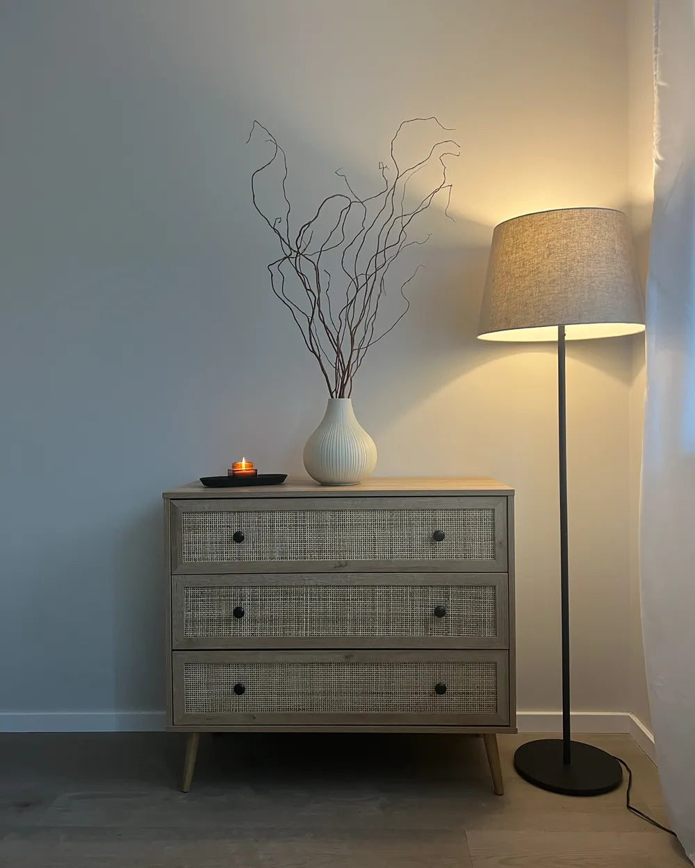 3 Drawer Chest Light Brown Functional and Capacious Ravello