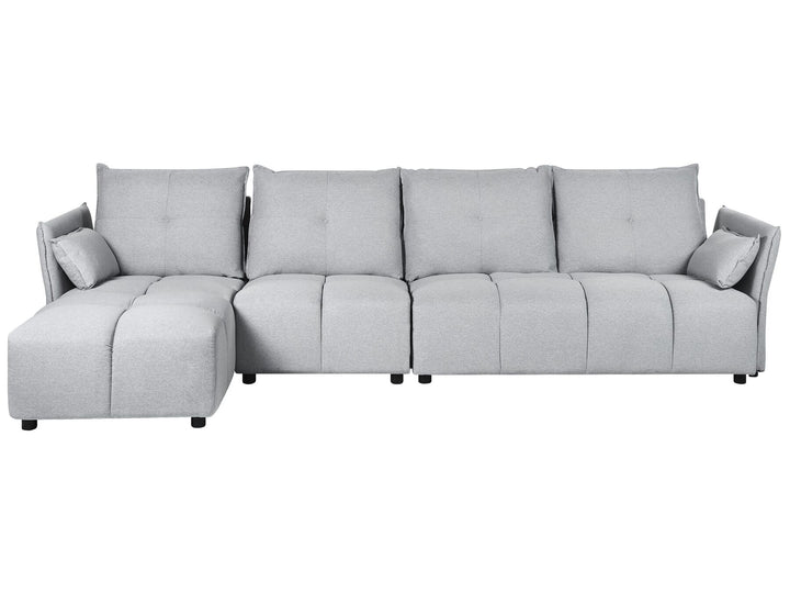 Tomra Right Hand Fabric Corner Sofa Light Grey 