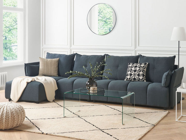 Tomra Right Hand Fabric Corner Sofa Graphite Grey