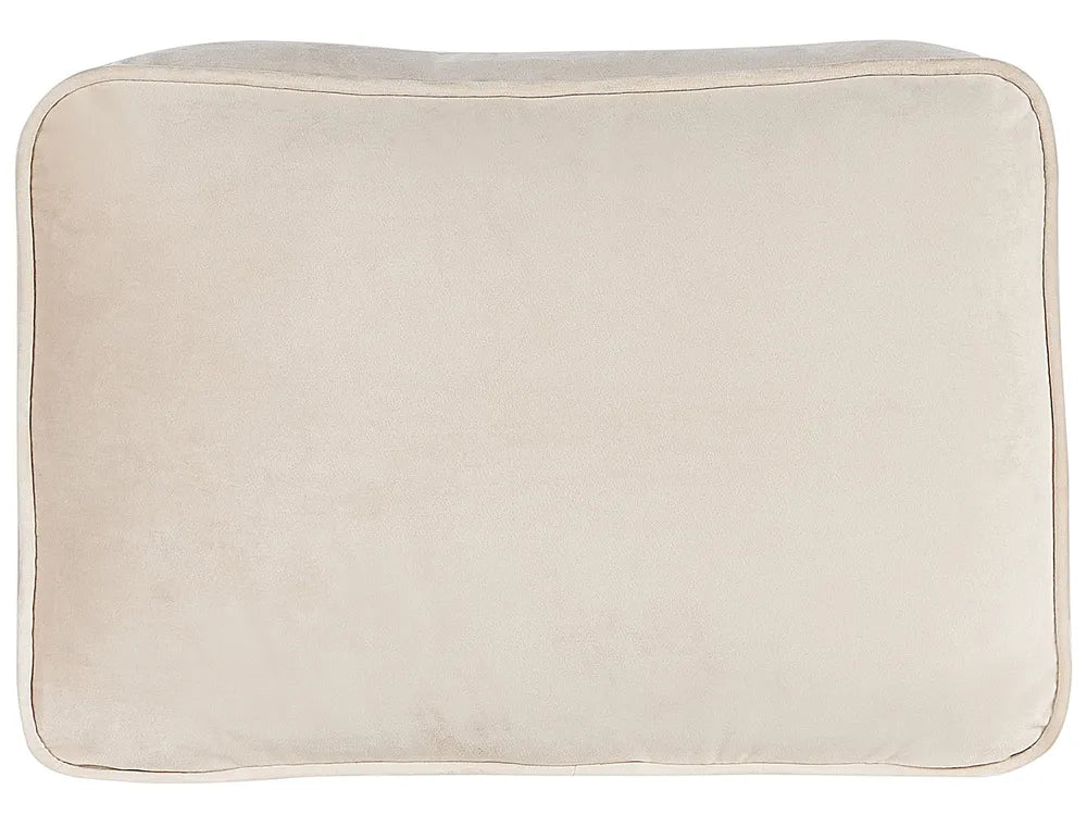 Right-Hand Chaise Lounge Velvet Beige Alhertine