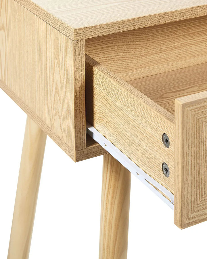 Console Table Light Brown Practical Drawers Vostia