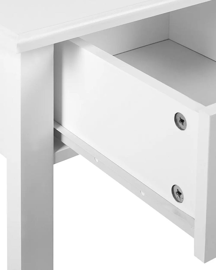 Console Table White Additional Storage Space Trovia