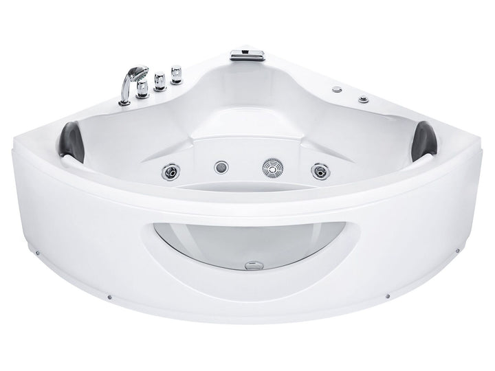 Whirlpool Corner Bath with LED 1900 x 1380 mm cm White Tocoa