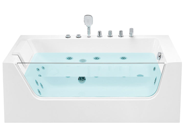 Left Hand Whirlpool Corner Bath 1700 x 800 mm White Puquio