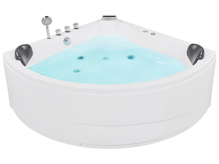 Whirlpool Corner Bath with LED 1970 x 1400 mm Black Baracoa