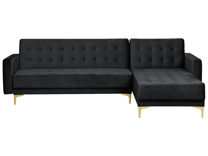 Aberdeen  Corner Sofa Black Velvet