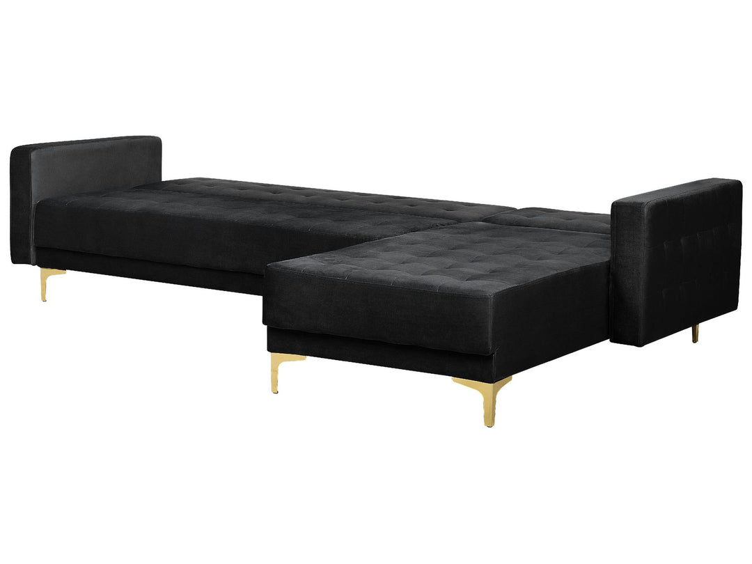 Aberdeen  Corner Sofa Black Velvet