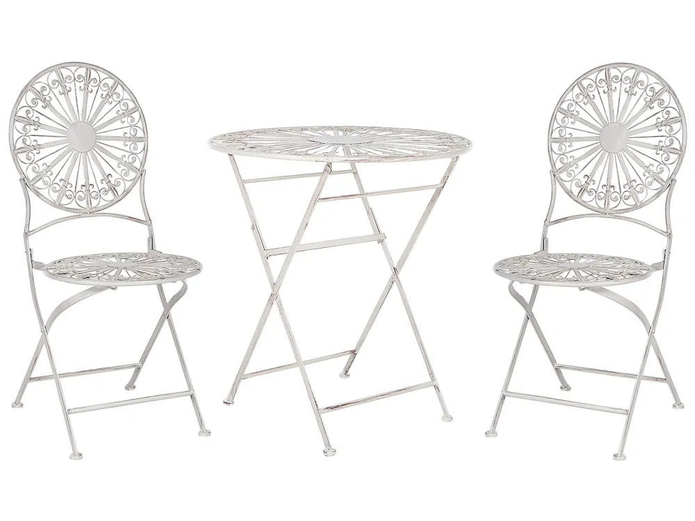 Bistro Set Folding Metal White Kelly