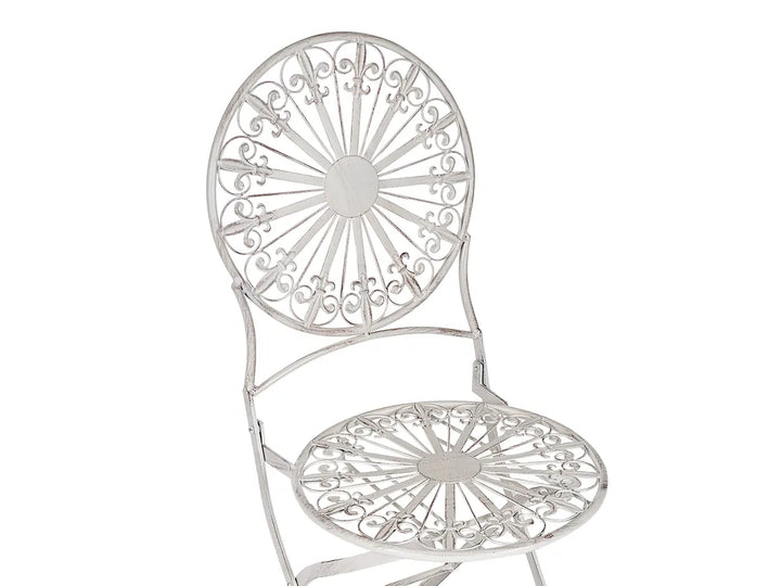 Bistro Set Folding Metal White Kelly