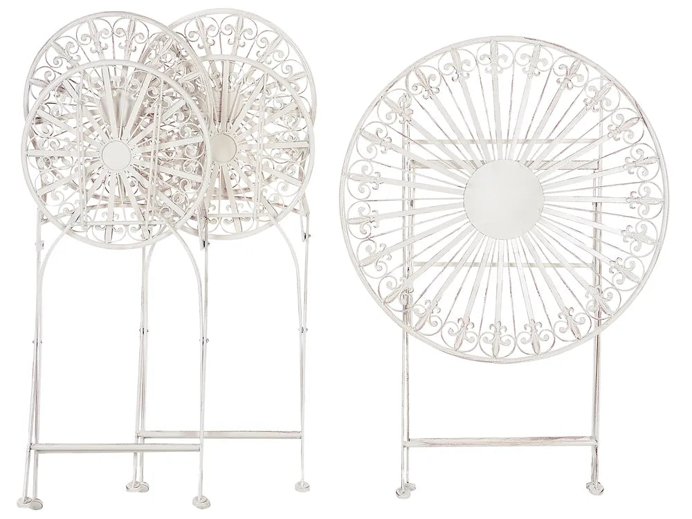 Bistro Set Folding Metal White Kelly