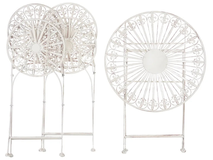 Bistro Set Folding Metal White Kelly