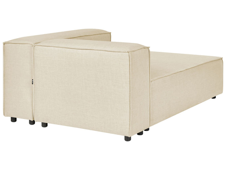 Aprica Left Hand 3 Seater Modular Linen Corner Sofa Beige