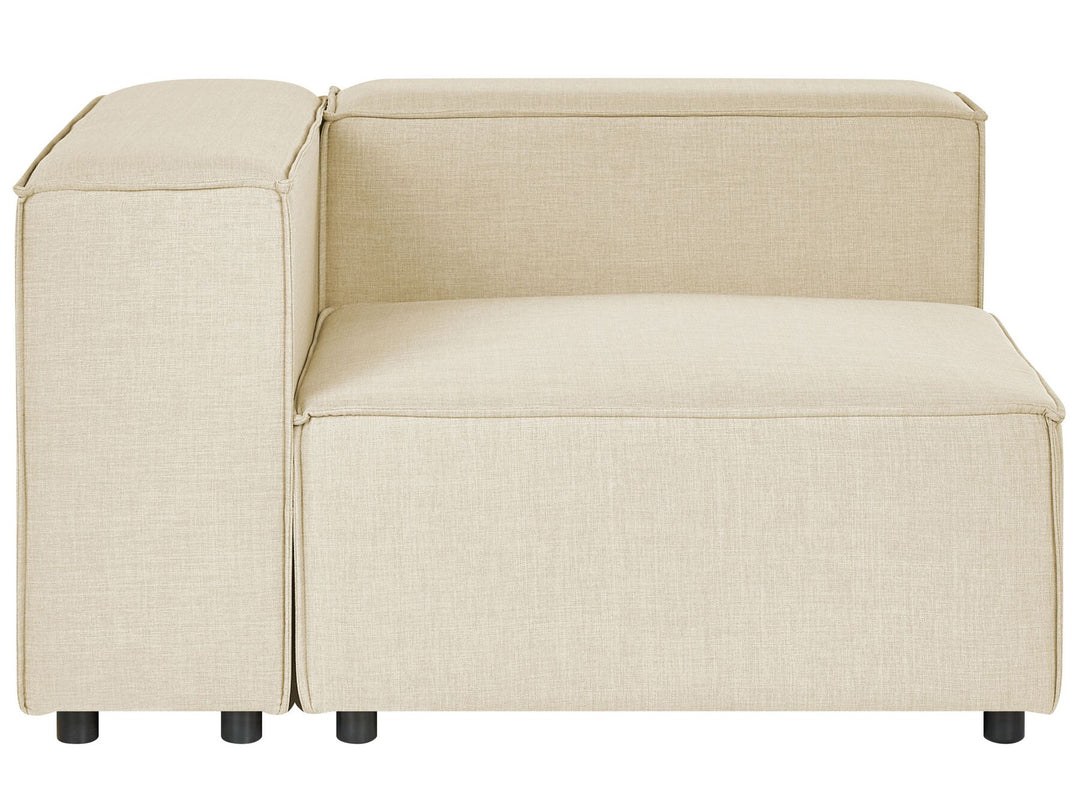 Aprica Left Hand 3 Seater Modular Linen Corner Sofa Beige