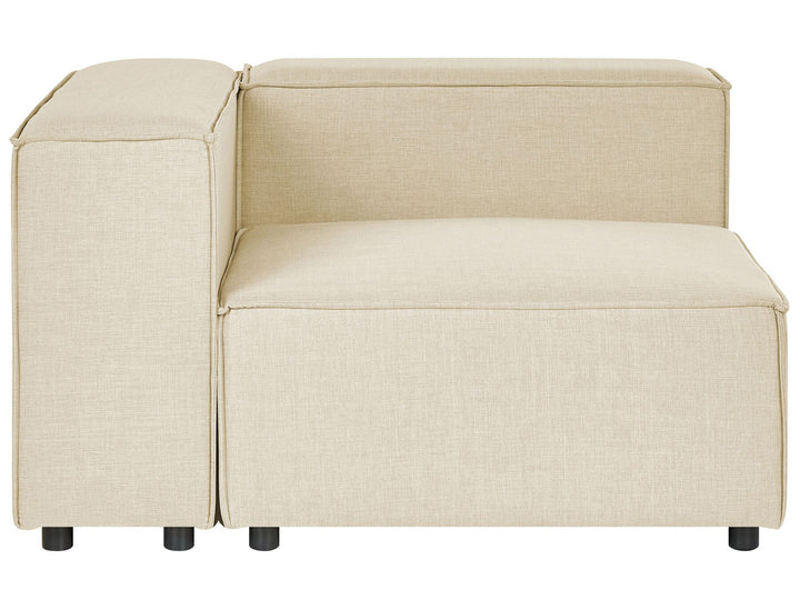 Aprica Left Hand 3 Seater Modular Linen Corner Sofa Beige