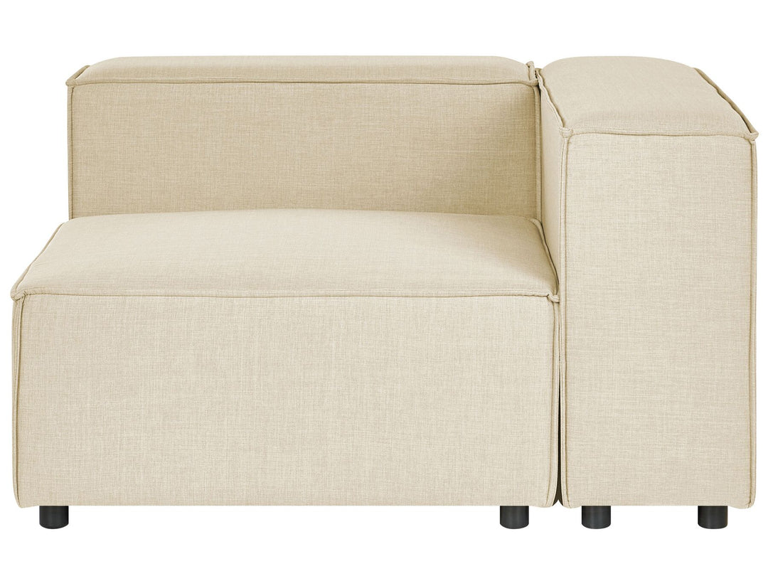 Aprica Right Hand 3 Seater Modular Linen Corner Sofa Beige